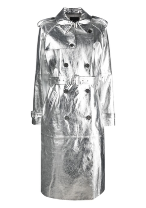 Nili Lotan Pierre leather trench coat - Silver