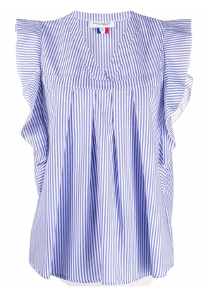 La Seine & Moi striped ruffled blouse - Blue