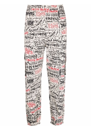 Daily Paper logo slogan print track trousers - Neutrals