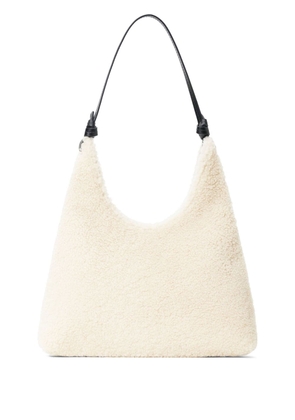 STAUD Winona fleece-texture shoulder bag - White