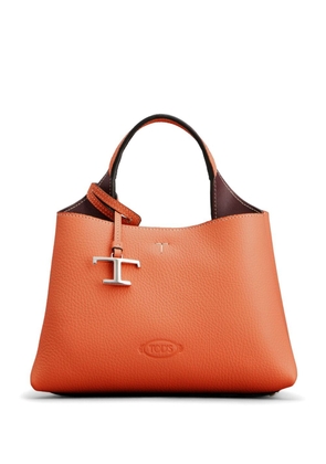 Tod's logo-pendant leather tote bag - Orange