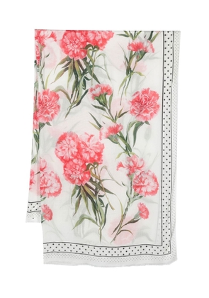 Dolce & Gabbana floral-print scarf - White