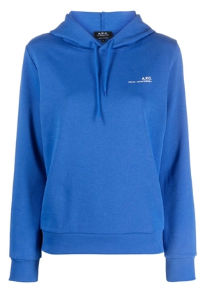 A.P.C. Item cotton hoodie - Blue