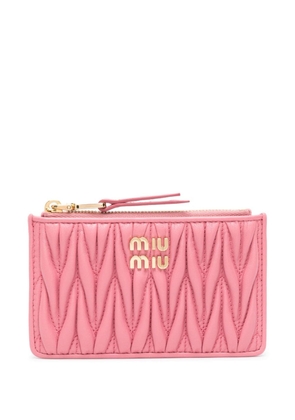 Miu Miu Matelassé leather envelope wallet - Pink