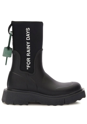 Off-White Sponge logo-print rain boots - Black