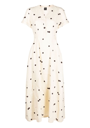 ASPESI polka dot-print linen dress - Neutrals