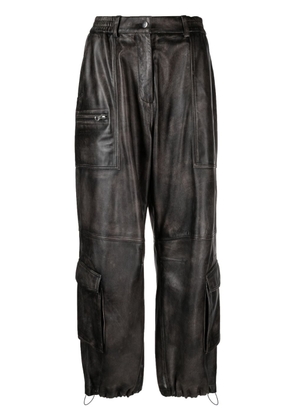 Han Kjøbenhavn faded leather cargo trousers - Black
