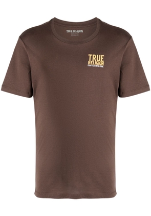 True Religion logo-print cotton T-shirt - Brown
