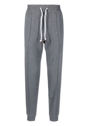 Brunello Cucinelli tapered cotton-blend track pants - Grey
