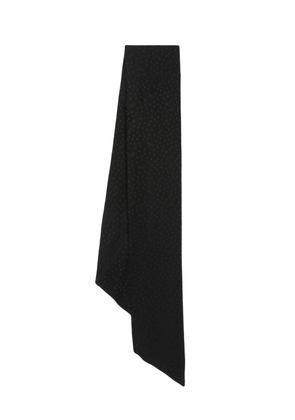 Saint Laurent jacquard logo-plaque scarf - Black