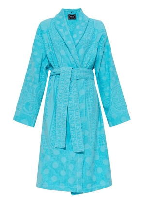 Versace small Baroque-pattern bathrobe - Blue