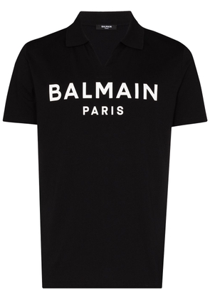 Balmain logo-print polo shirt - Black