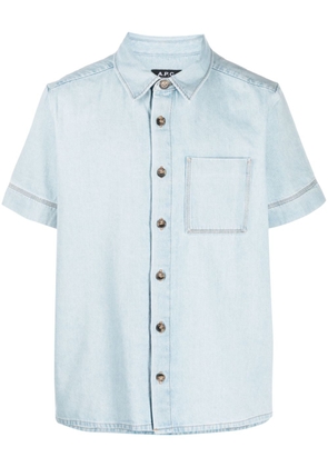 A.P.C. chest-pocket cotton shirt - Blue