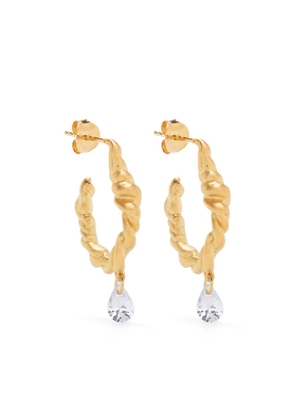 Completedworks twisted-hoop crystal drop earrings - Gold
