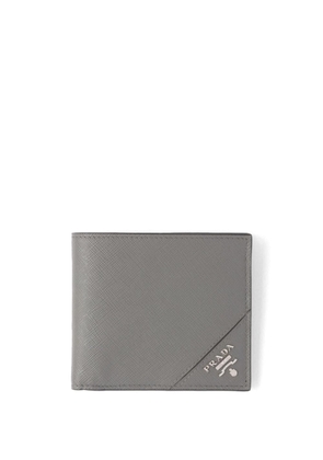 Prada logo-plaque Saffiano leather wallet - Grey