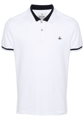 Vivienne Westwood embroidered-Orb cotton polo shirt - White
