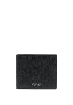 Giorgio Armani grained-textured leather wallet - Black