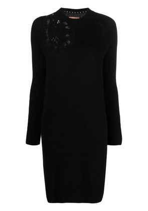 Ermanno Scervino lace-detail knitted minidress - Black
