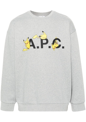 A.P.C. x Pokémon logo-print cotton sweatshirt - Grey