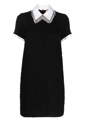 Nº21 fringed-collar minidress - Black