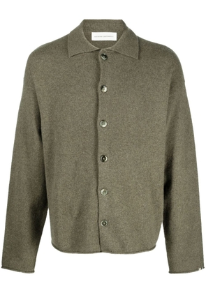 extreme cashmere Jim button shirt knit cardigan - Green