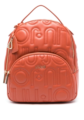 LIU JO logo-embossed pattern backpack - Orange