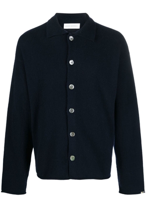 extreme cashmere Jim button shirt knit cardigan - Blue
