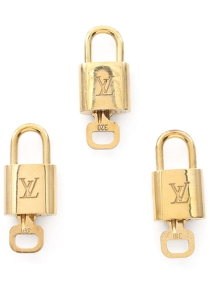 Louis Vuitton Pre-Owned 2010s logo-engraved padlocks (pack of three) - Gold