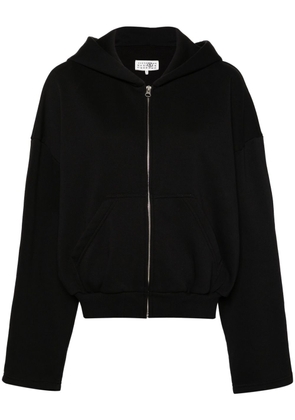 MM6 Maison Margiela zip-up cotton hoodie - Black