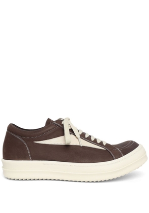 Rick Owens contrast-stitching leather sneakers - Brown