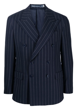 Polo Ralph Lauren double-breasted vertical stripe blazer - Blue