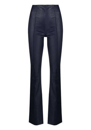 REMAIN stretch leather flared trousers - Blue