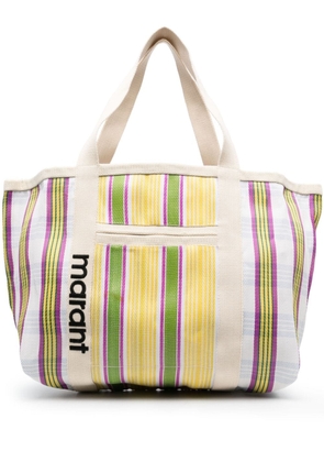 ISABEL MARANT Warden striped tote bag - Yellow