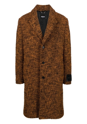 Versace bouclé single-breasted coat - Brown