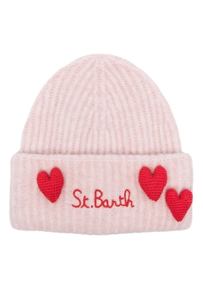 MC2 Saint Barth logo-embroidered heart-motif knitted beanie - Pink