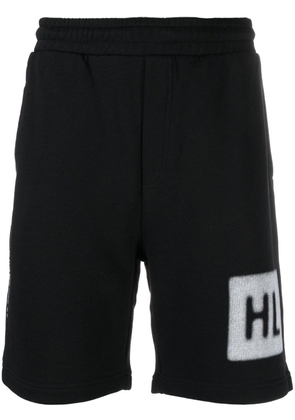 Helmut Lang logo-print slip-on track shorts - Black