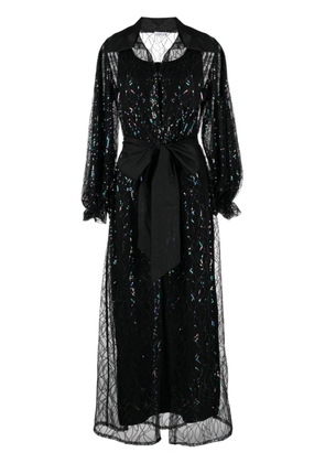 Baruni sequin-embellished belted maxi dress - Black