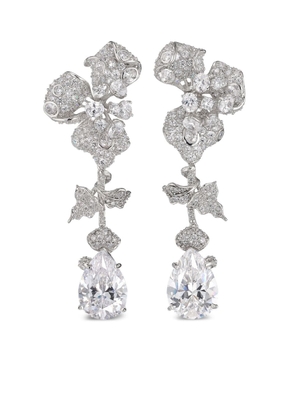 Anabela Chan 18kt white gold Orchid diamond cocktail earrings - Silver