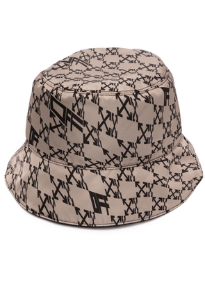 Off-White monogram-print reversible bucket hat - Brown