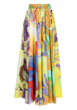 ALEMAIS Luca graphic-print pleated skirt - Multicolour