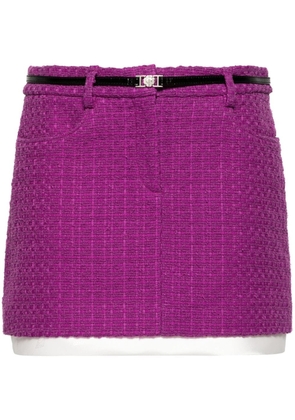 Maje belted tweed miniskirt - Purple