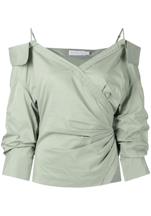 Simkhai Elizabeth cold-shoulder blouse - Green