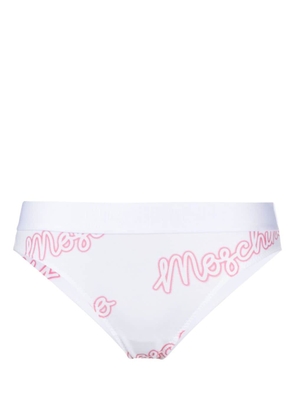Moschino logo-print cotton briefs - White
