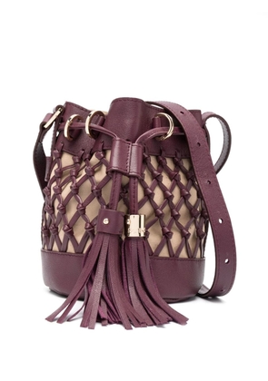See by Chloé logo-debossed leather bucket bag - Purple