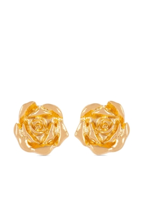 Susan Caplan Vintage 1980s rose post earrings - Gold