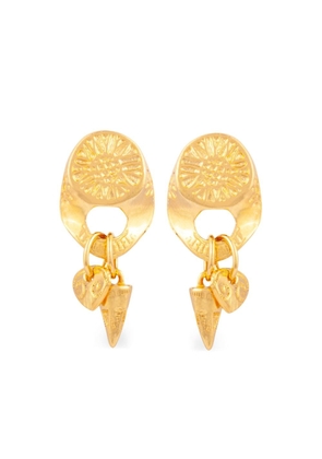 Susan Caplan Vintage 1990s stylised clip-on earrings - Gold