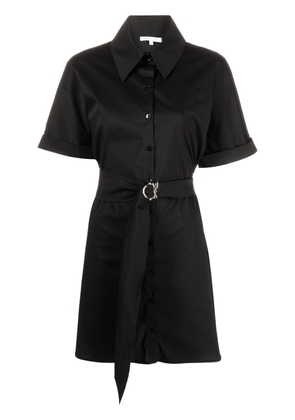 Patrizia Pepe short-sleeve belted shirt dress - Black