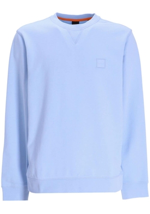 BOSS logo-patch cotton sweatshirt - Blue