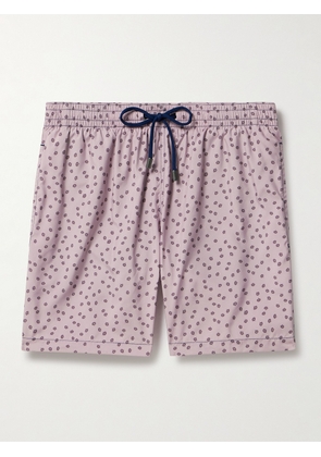 Canali - Straight-Leg Mid-Length Floral-Print Swim Shorts - Men - Pink - S