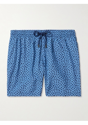 Canali - Straight-Leg Mid-Length Polka-Dot Swim Shorts - Men - Blue - S
